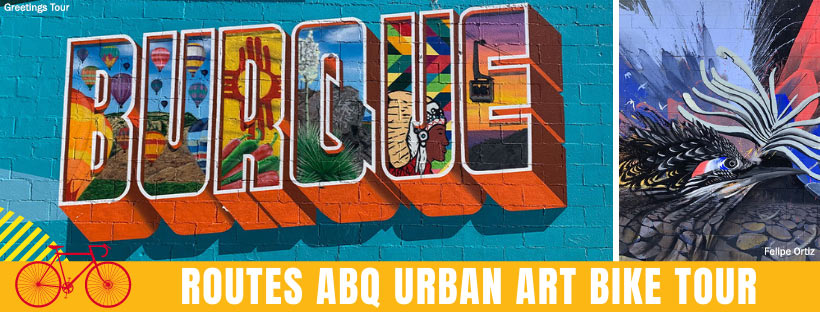Albuquerque Bike Tour with Routes Bicycle Tours and Rentals New Mexico. ABQ Urban Art Bike Tour.
