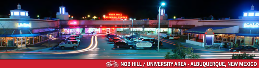 Routes Bicycle Rentals & Tours. Nob Hill and the University Area, Albuquerque, New Mexico by bike.