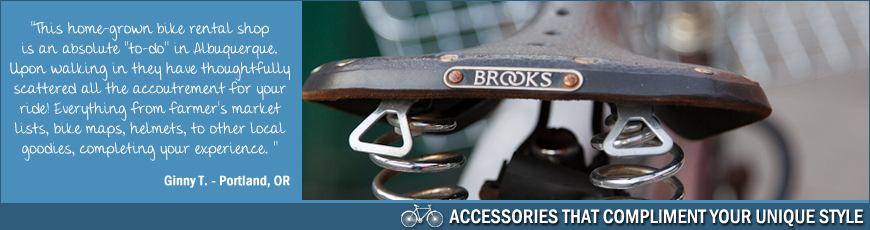 Routes Rentals & Tours has a fantastic selection of stylish bicycle accessories