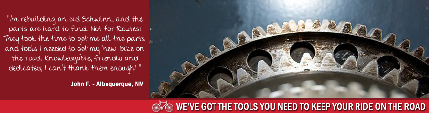 Routes Rentals & Tours - We carry a large selection of bike parts and tools to keep you on the road