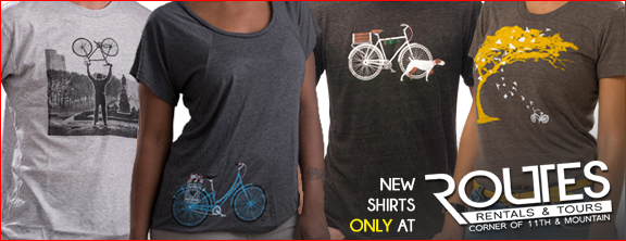 New bicycle shirts at Routes Bicycles in Albuquerque NM