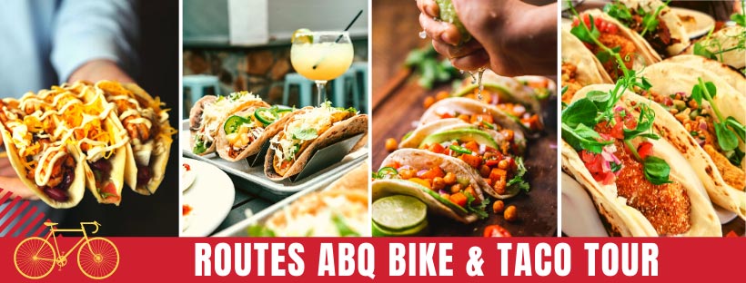 Albuquerque Bicycle Tour with Routes Bicycle Tours and Rentals New Mexico. ABQ Bike and Taco Food Tour.